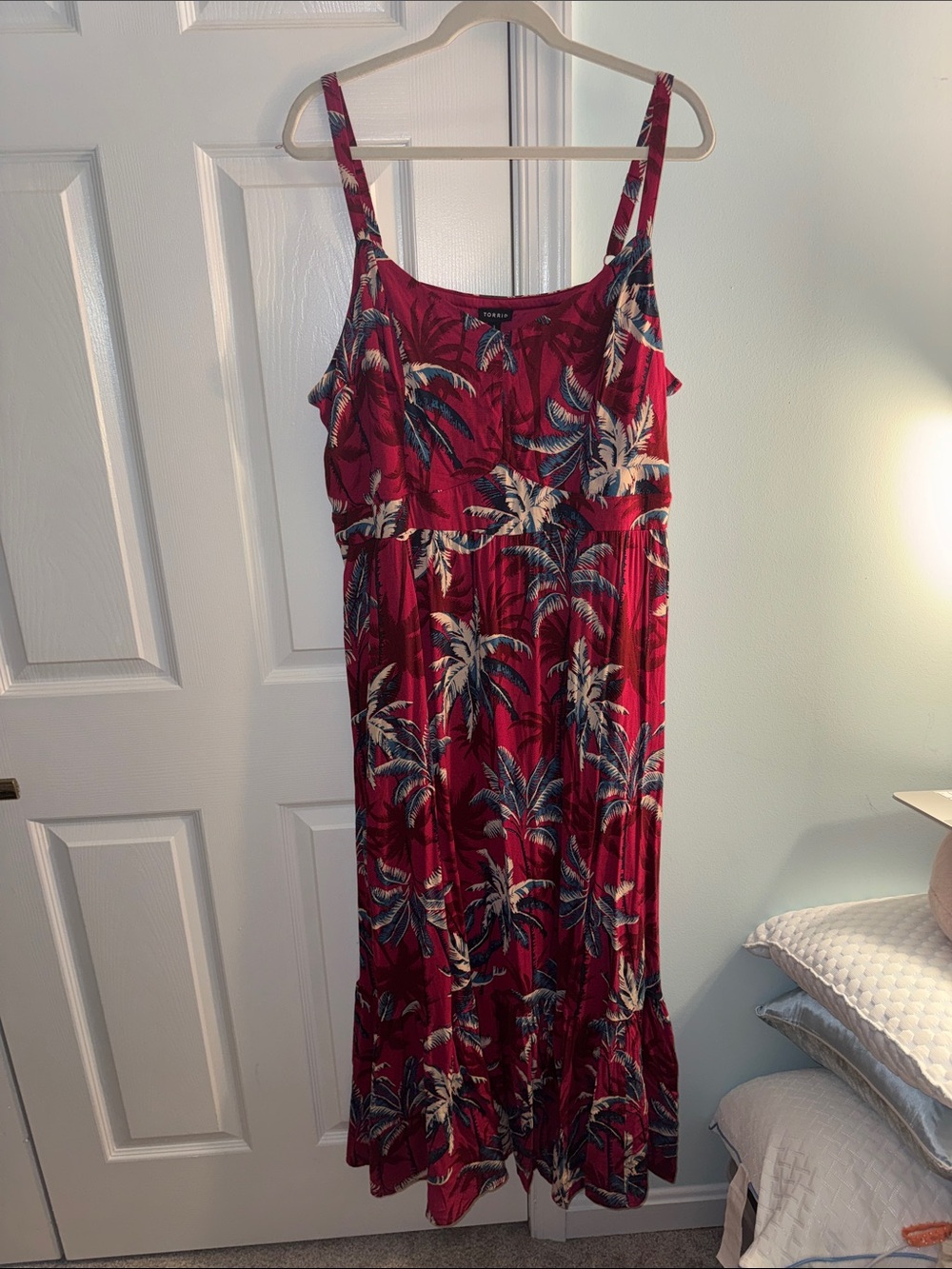torrid Red Tropical Palm Maxi Dress